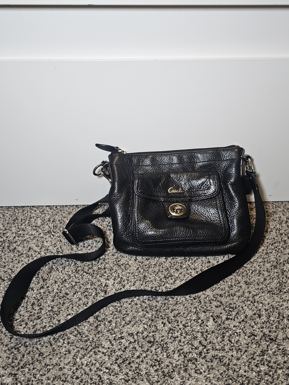 Coach Black Leather Crossbody Bag